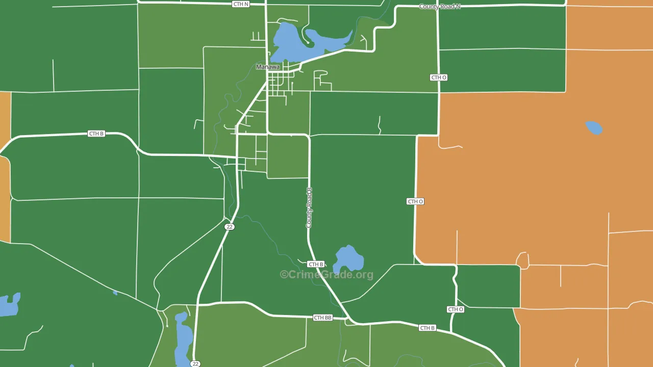 Royalton, WI Map of Burglary Rates