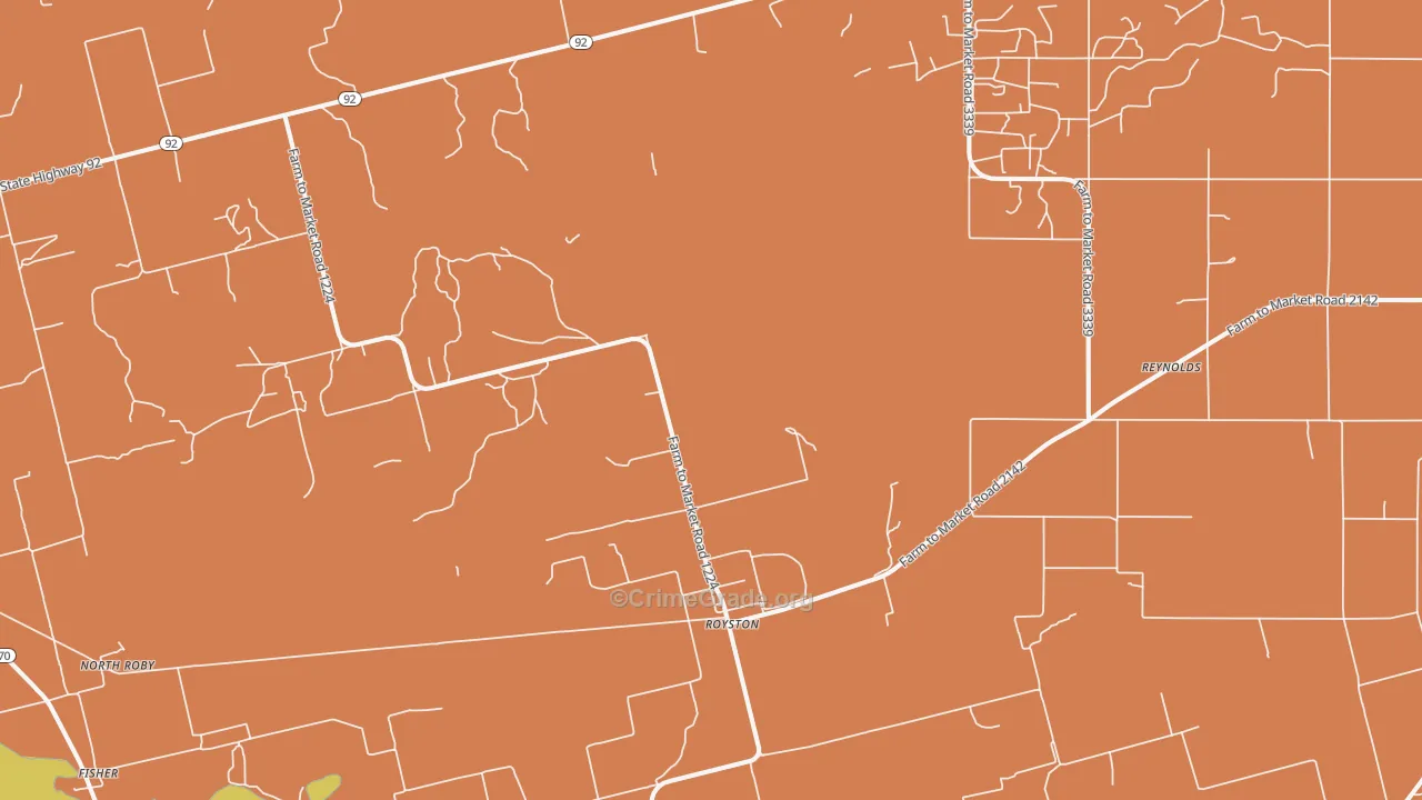 Royston, TX Map of Burglary Rates