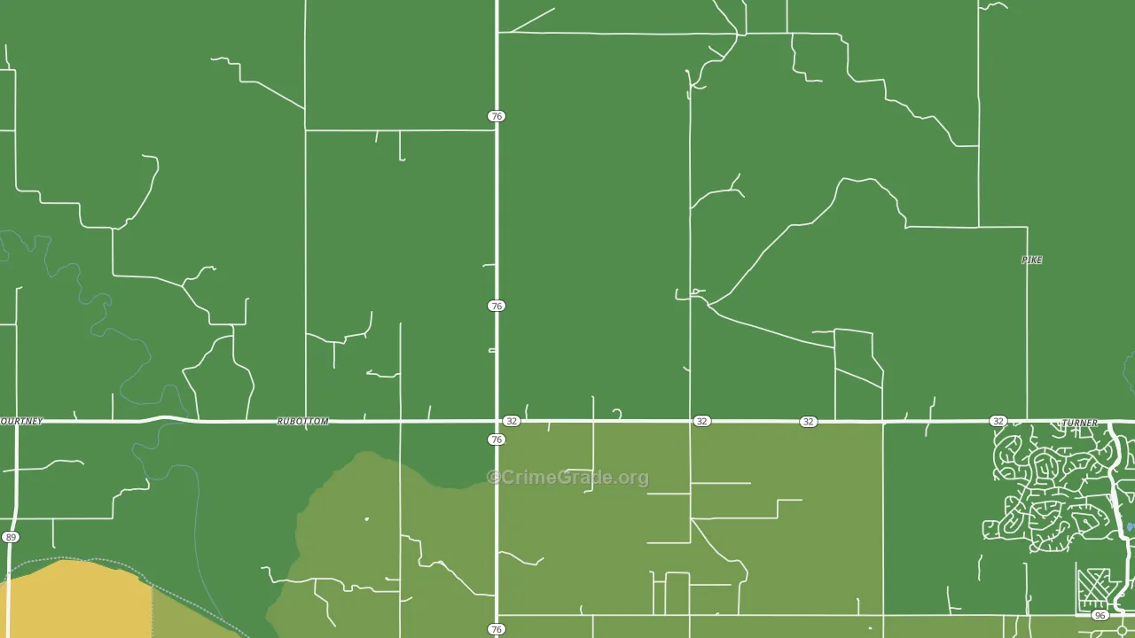 Rubottom, OK Map of Burglary Rates
