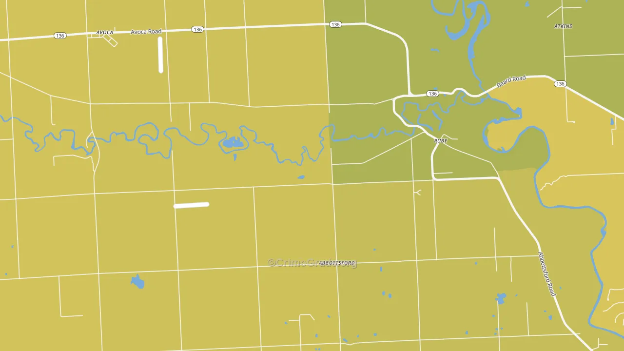 Ruby, MI Map of Burglary Rates
