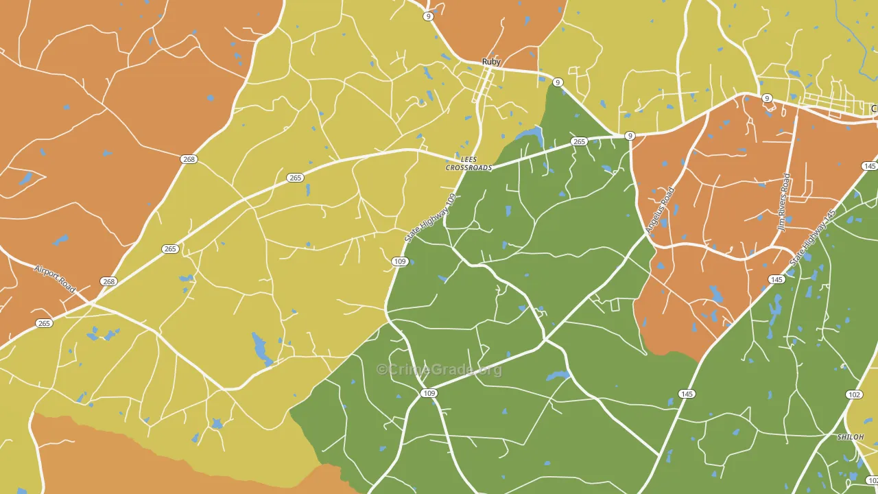 Ruby, SC Map of Burglary Rates