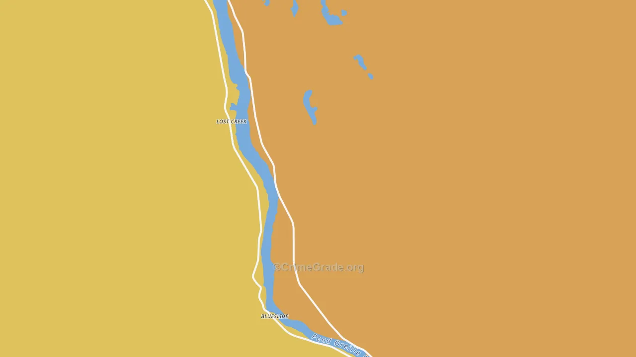 Ruby, WA Map of Burglary Rates