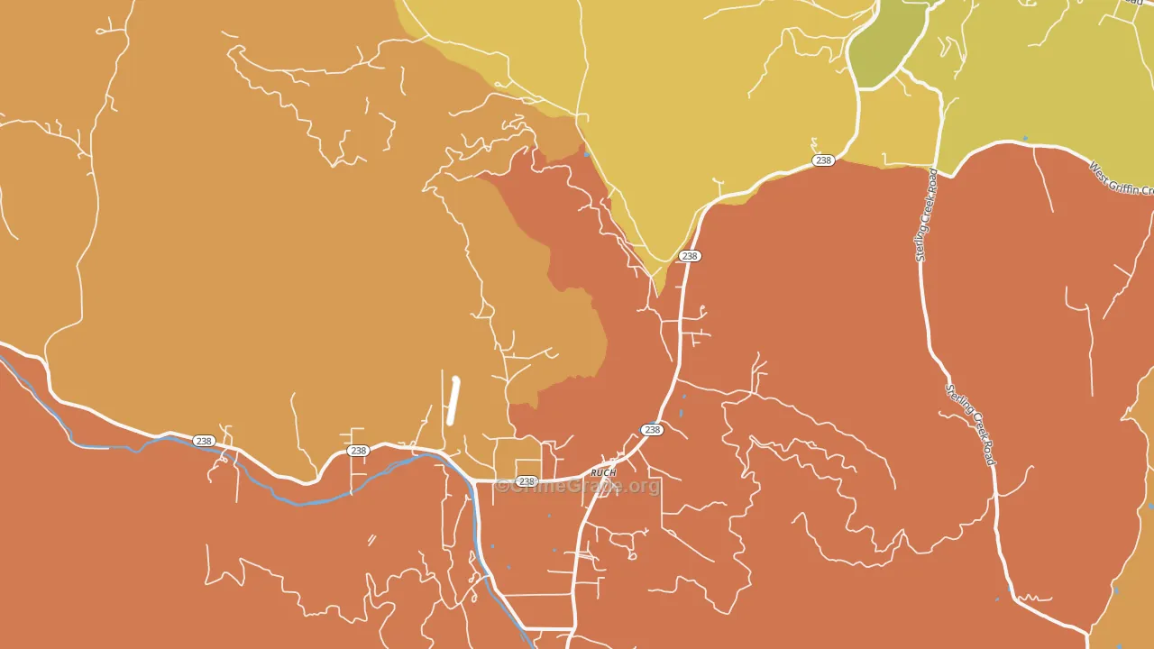 Ruch, OR Map of Burglary Rates