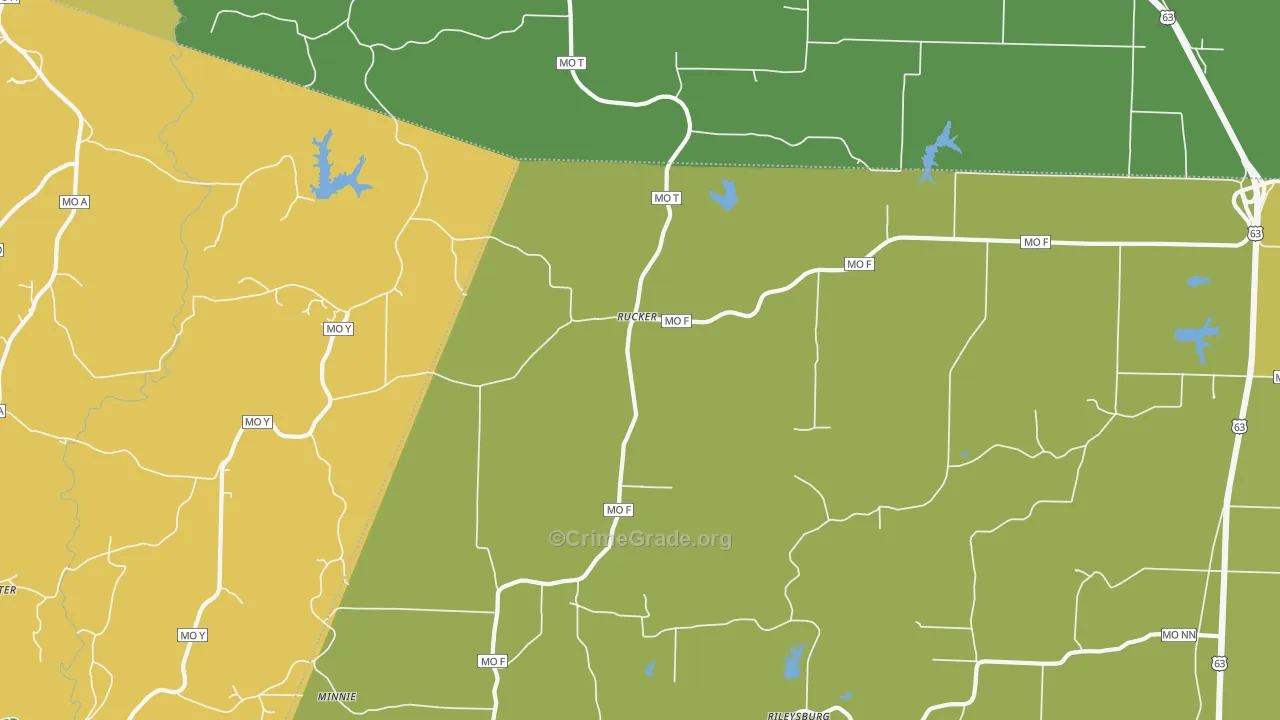 Rucker, MO Map of Burglary Rates