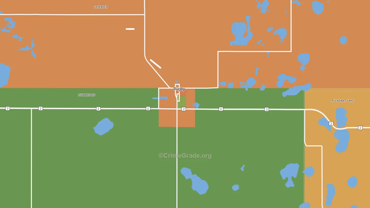 Rugby, ND Map of Burglary Rates