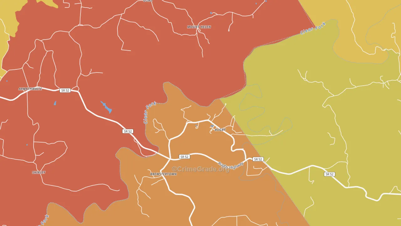 Rugby, TN Map of Burglary Rates