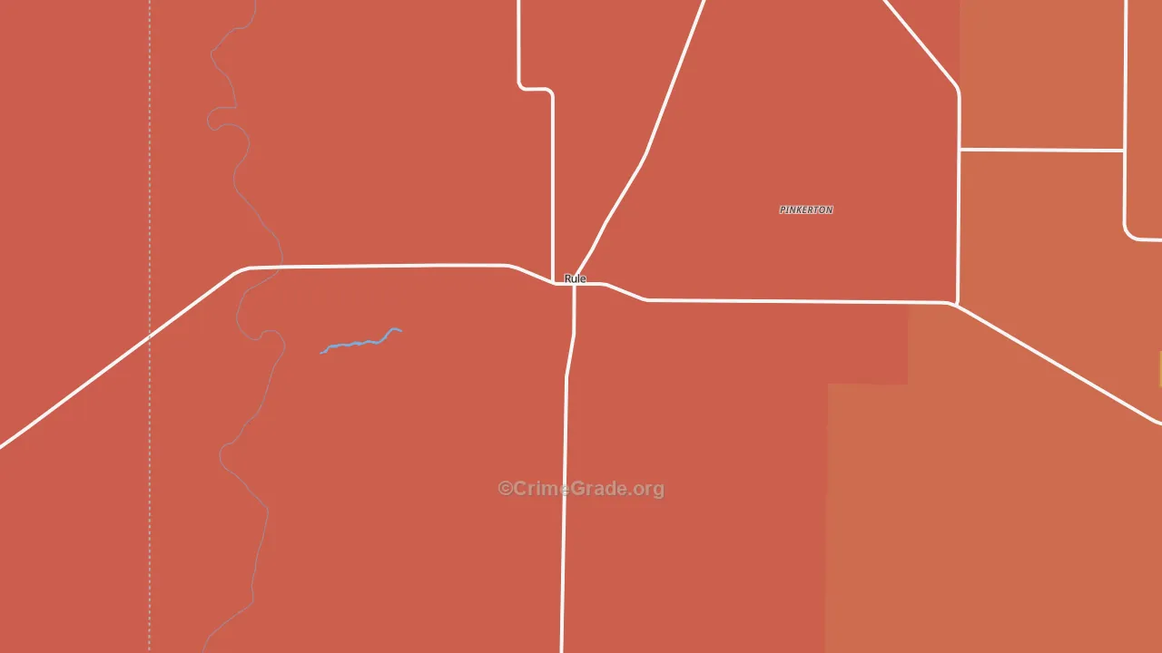 Rule, TX Map of Burglary Rates