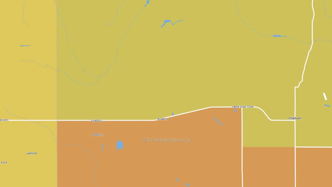 Rumely, MI Map of Burglary Rates