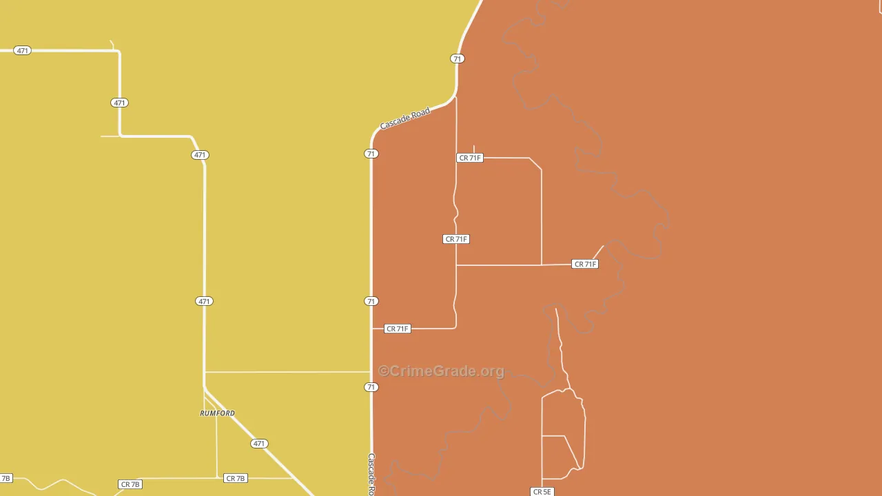 Rumford, SD Map of Burglary Rates