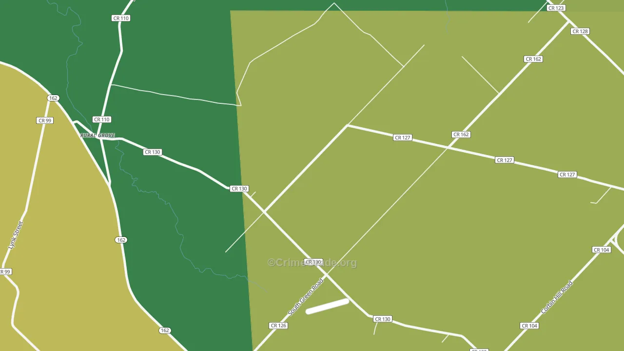 Rural Grove, NY Map of Burglary Rates