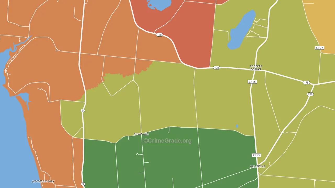 Rural Hill, NY Map of Burglary Rates