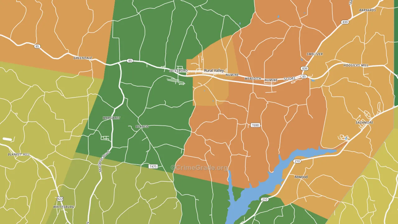 Rural Valley, PA Map of Burglary Rates