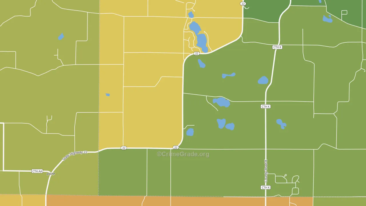 Rural, WI Map of Burglary Rates