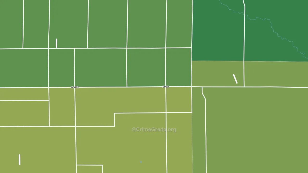 Rush, CO Map of Burglary Rates