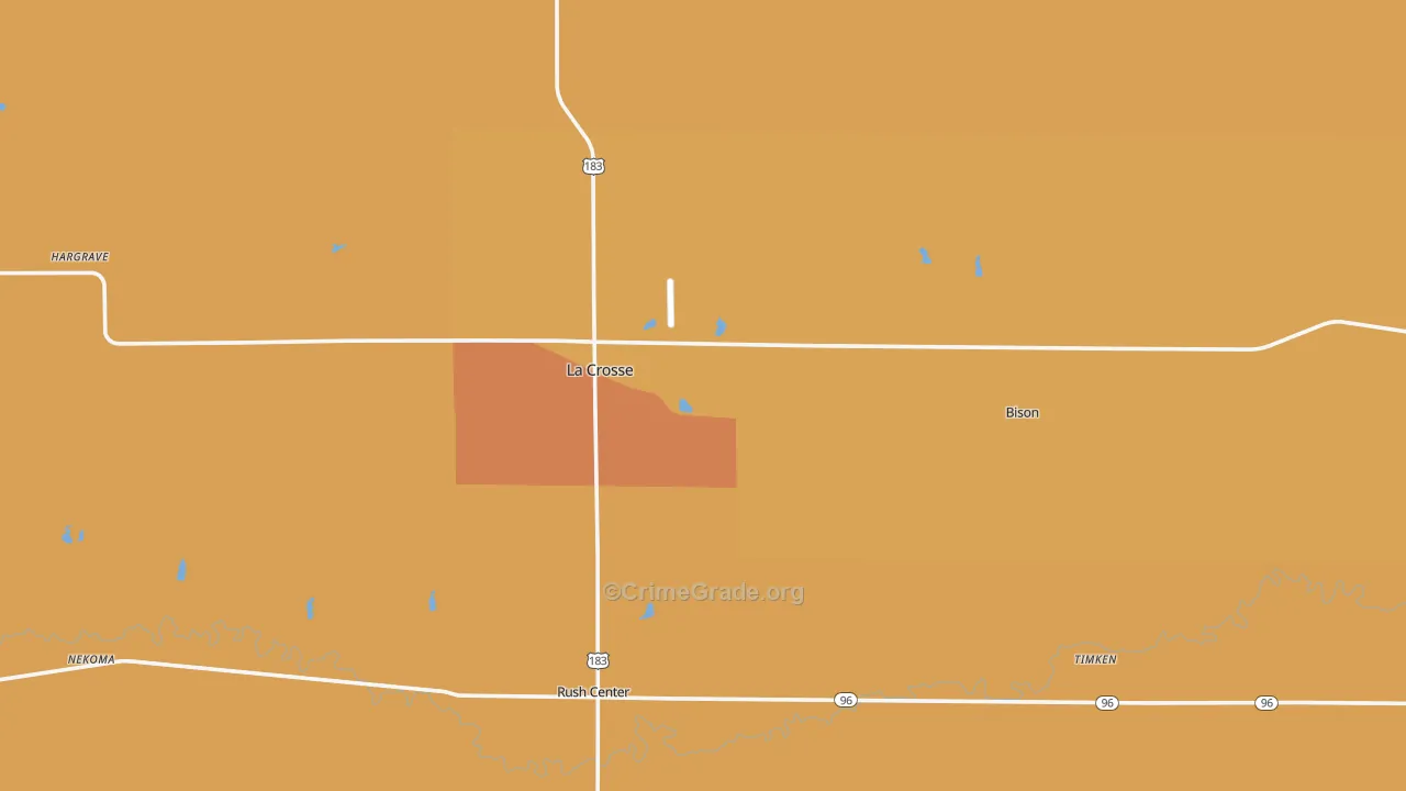 Rush County, KS Map of Burglary Rates