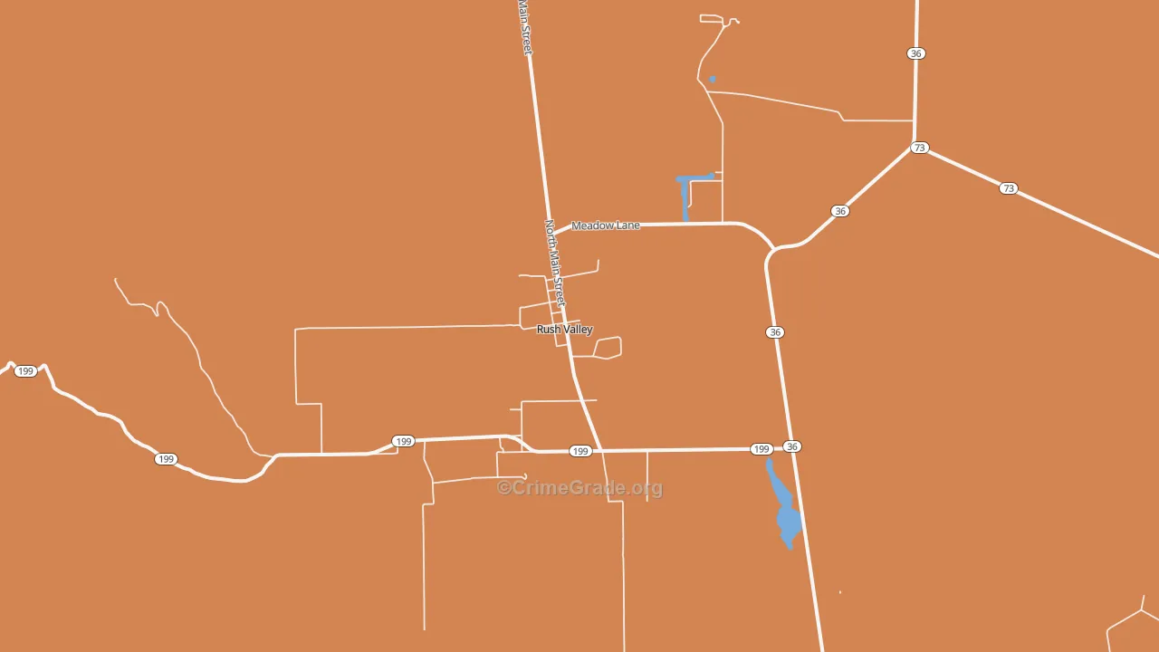 Rush Valley, UT Map of Burglary Rates