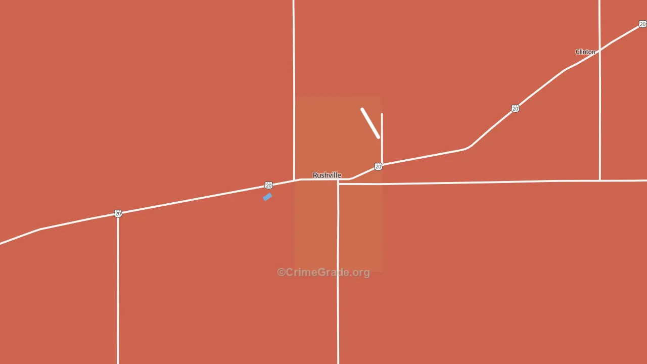 Rushville, NE Map of Burglary Rates