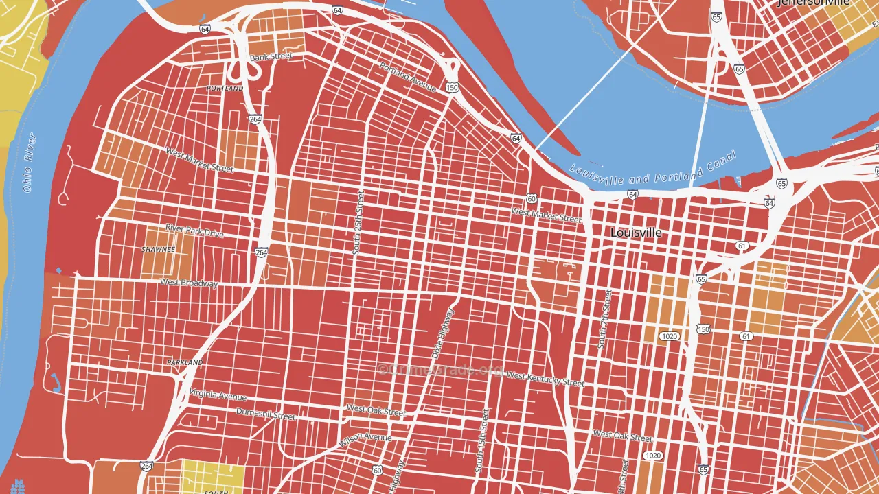 Russell, Louisville, KY Map of Burglary Rates
