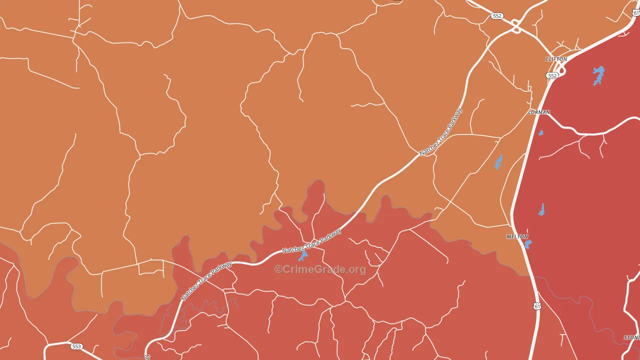Russum, MS Map of Burglary Rates