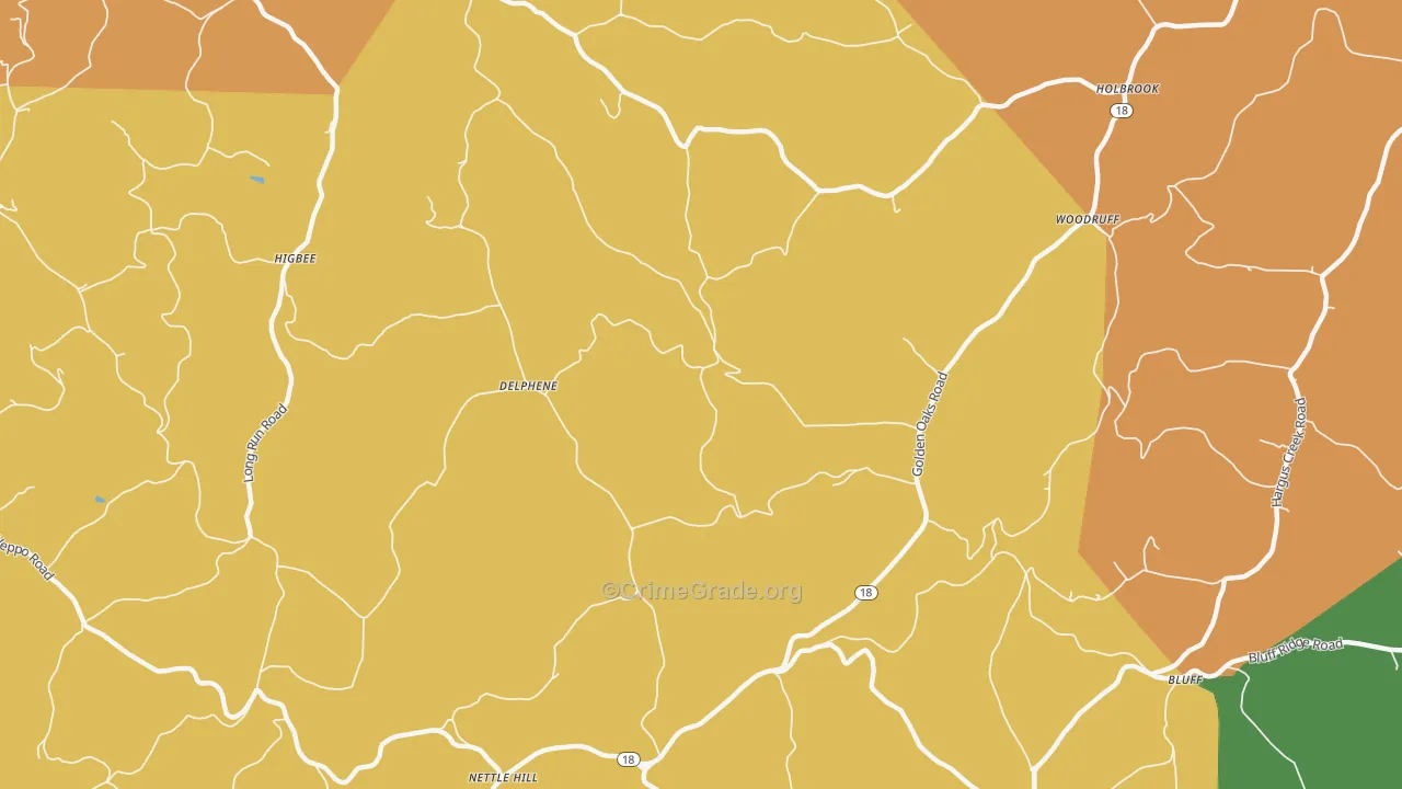 Rutan, PA Map of Burglary Rates