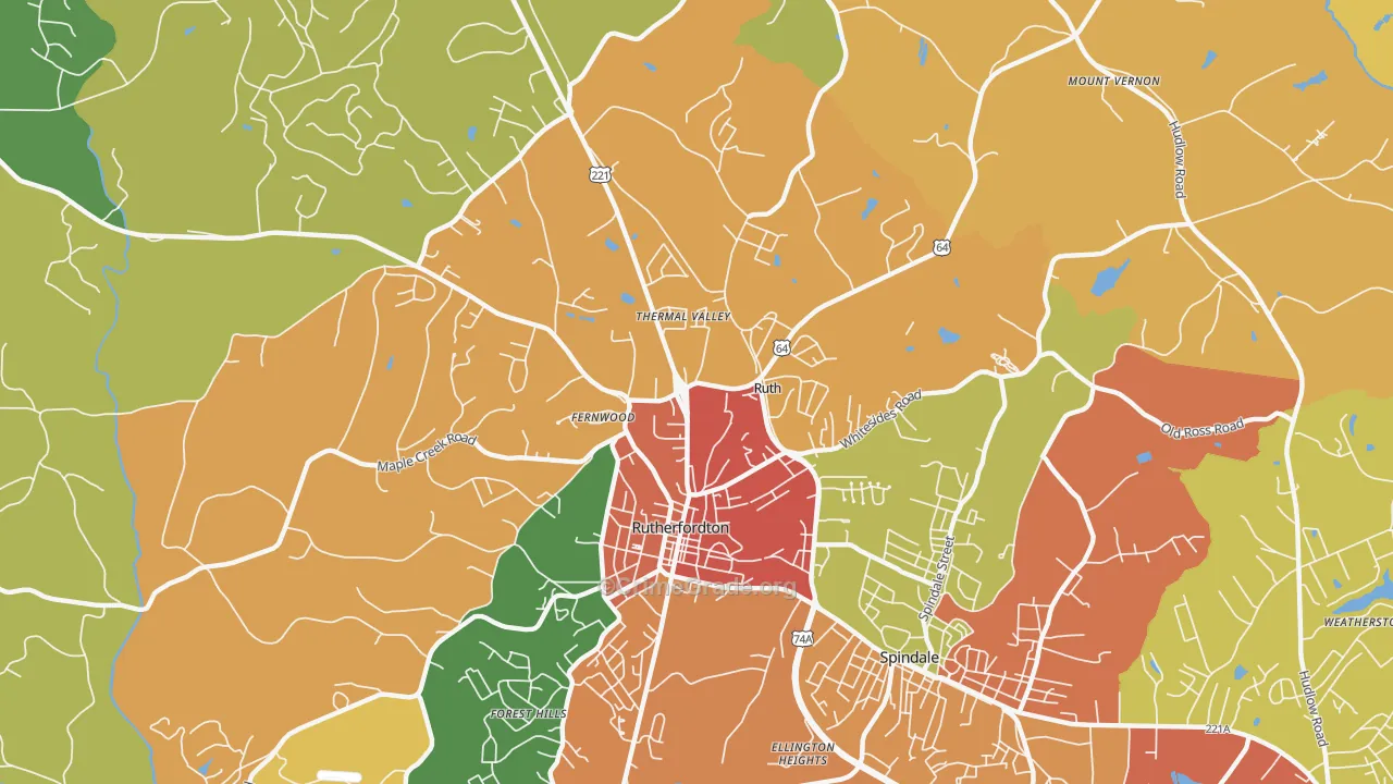 Ruth, NC Map of Burglary Rates