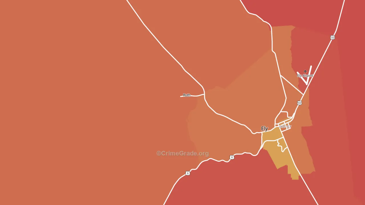 Ruth, NV Map of Burglary Rates