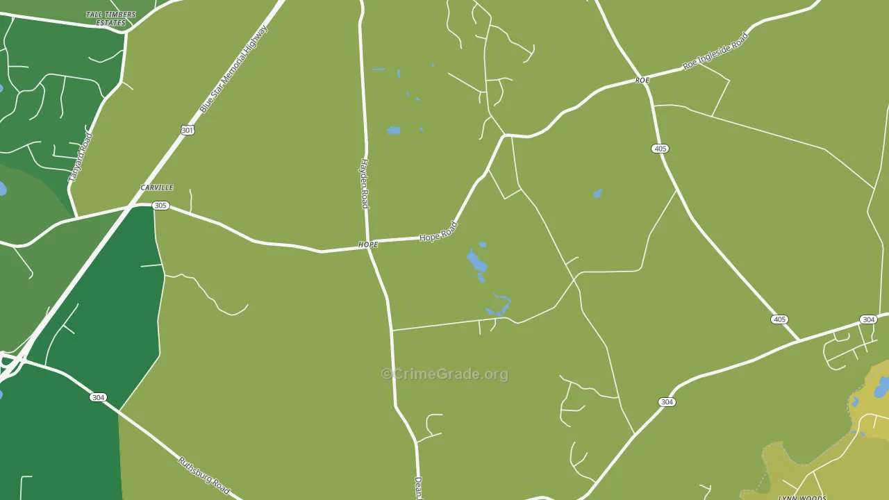Ruthsburg, MD Map of Burglary Rates