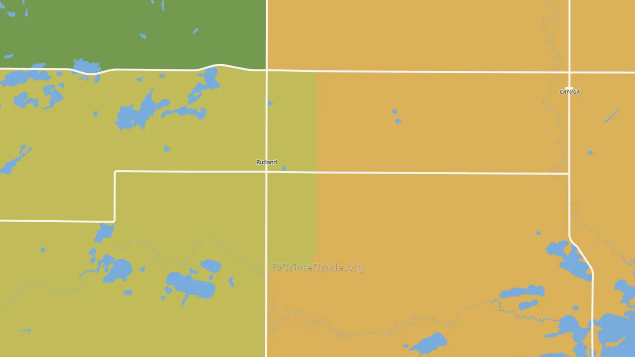 Rutland, ND Map of Burglary Rates