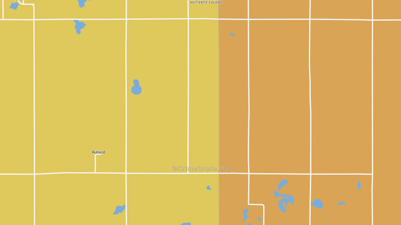 Rutland, SD Map of Burglary Rates