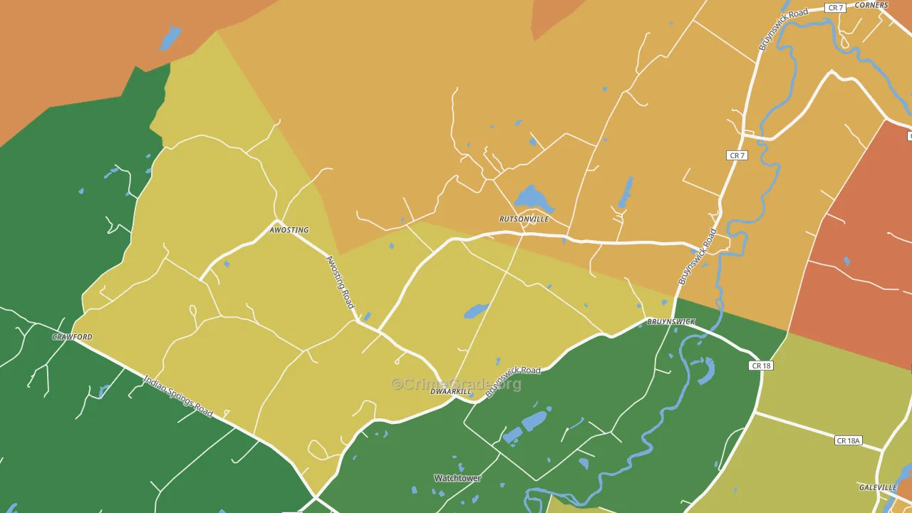 Rutsonville, NY Map of Burglary Rates