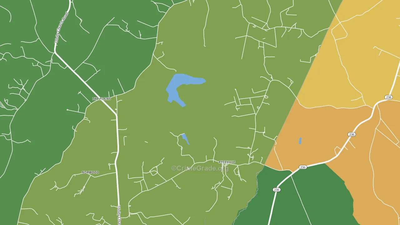 Ryceville, MD Map of Burglary Rates