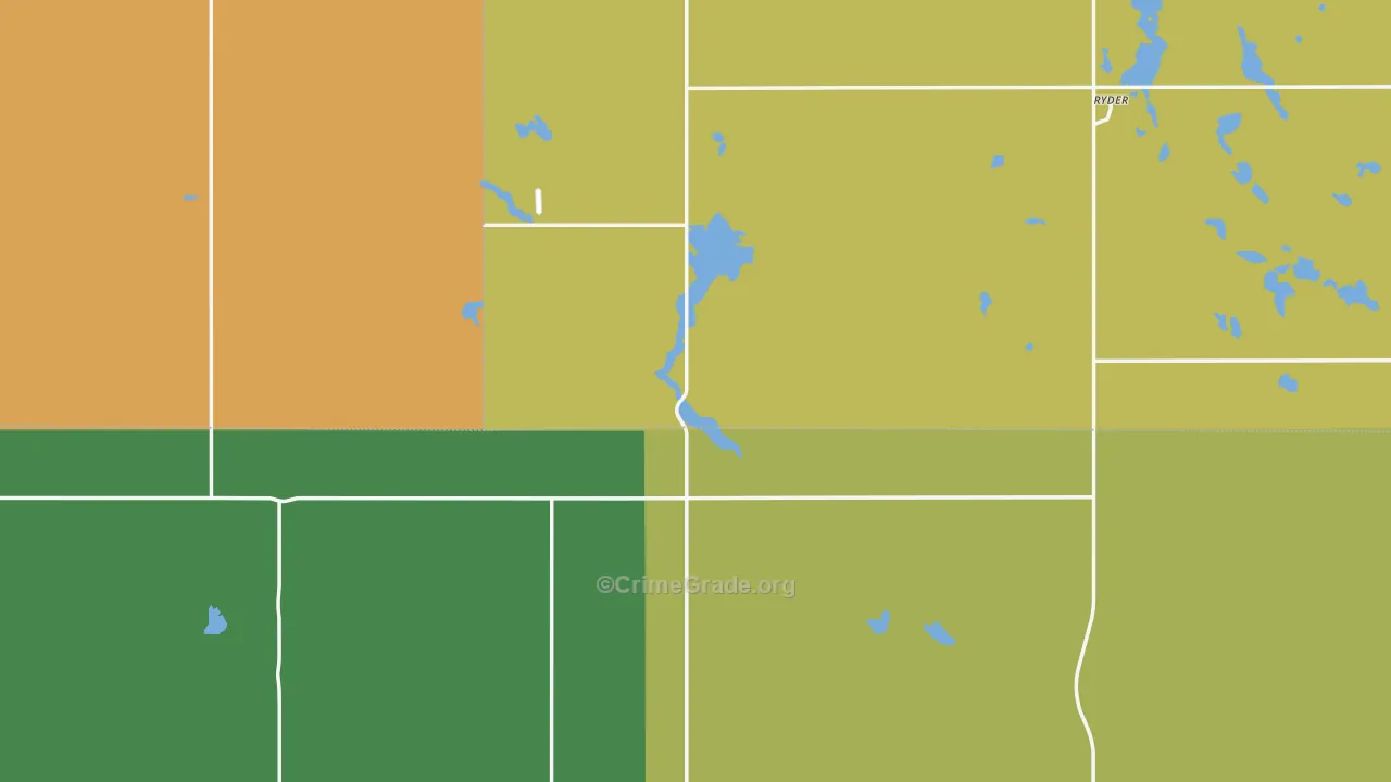 Ryder, ND Map of Burglary Rates