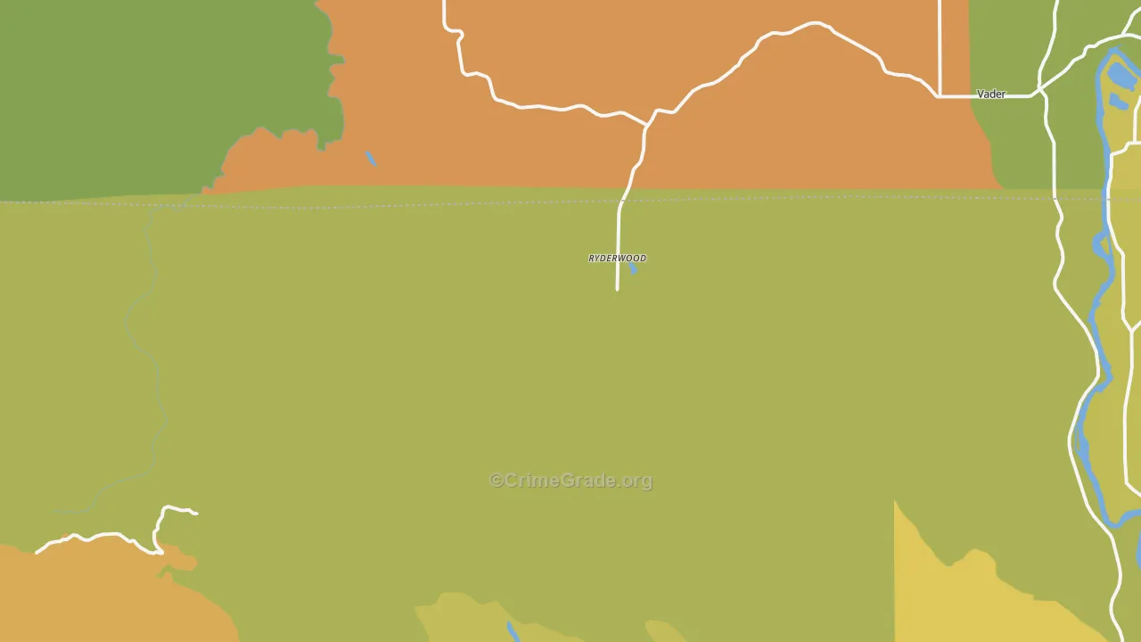 Ryderwood, WA Map of Burglary Rates