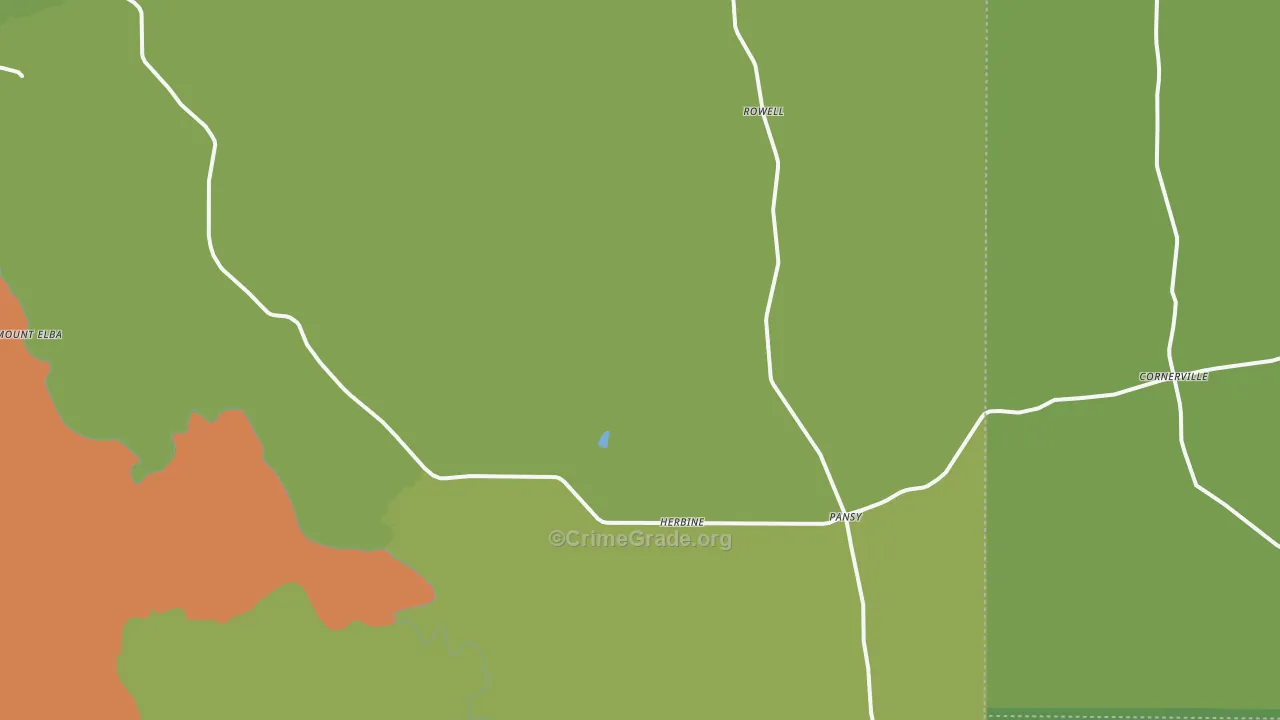 Rye, AR Map of Burglary Rates