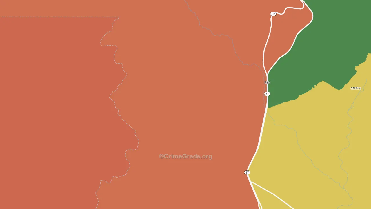 Rye, AZ Map of Burglary Rates