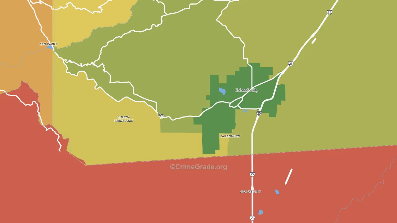 Rye, CO Map of Burglary Rates