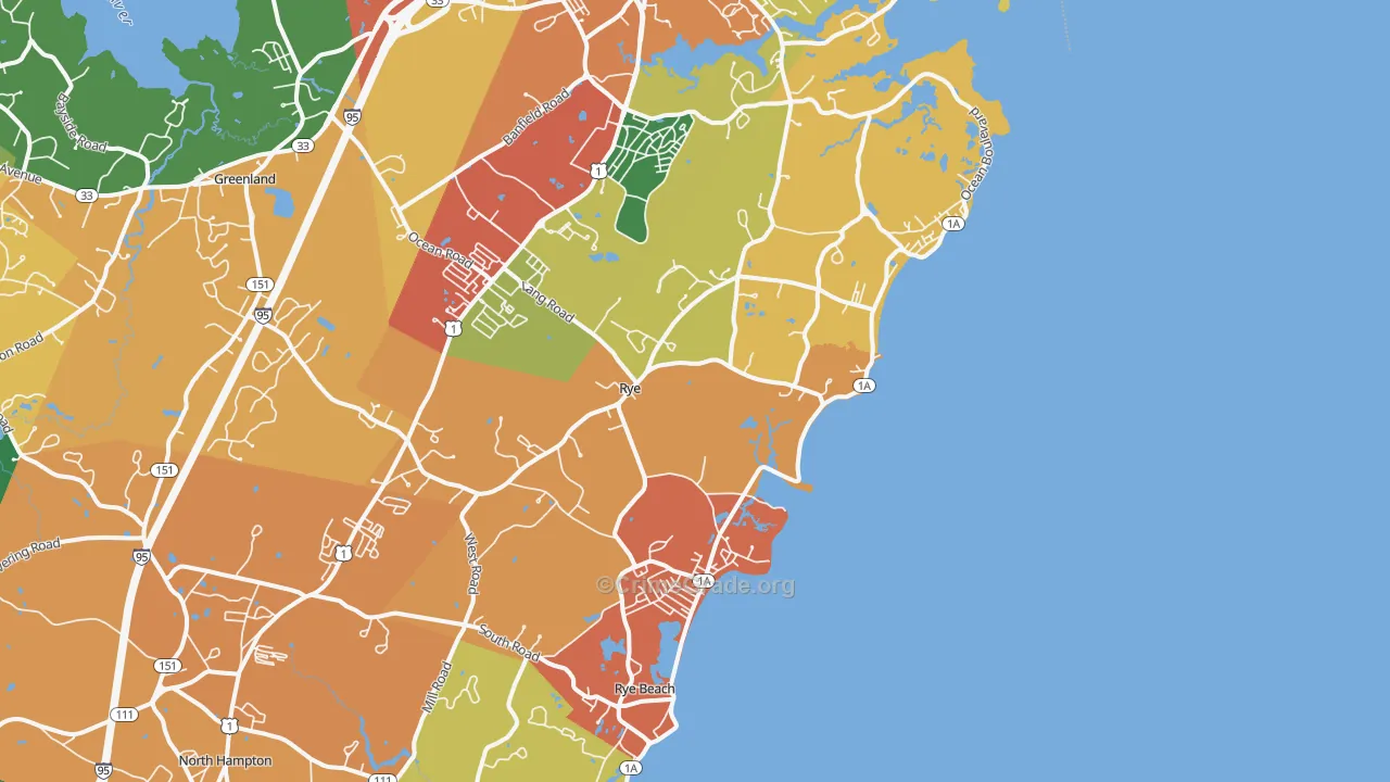 Rye, NH Map of Burglary Rates