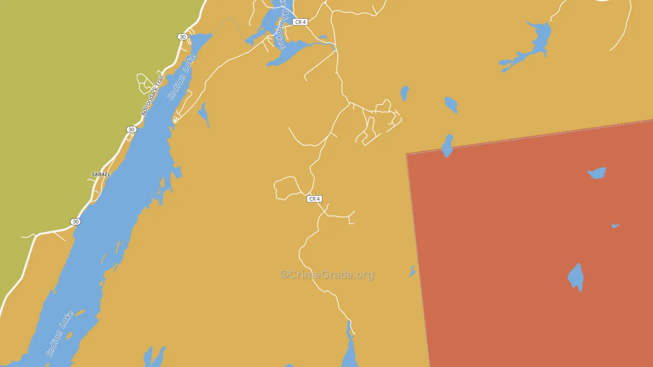 Sabael, NY Map of Burglary Rates
