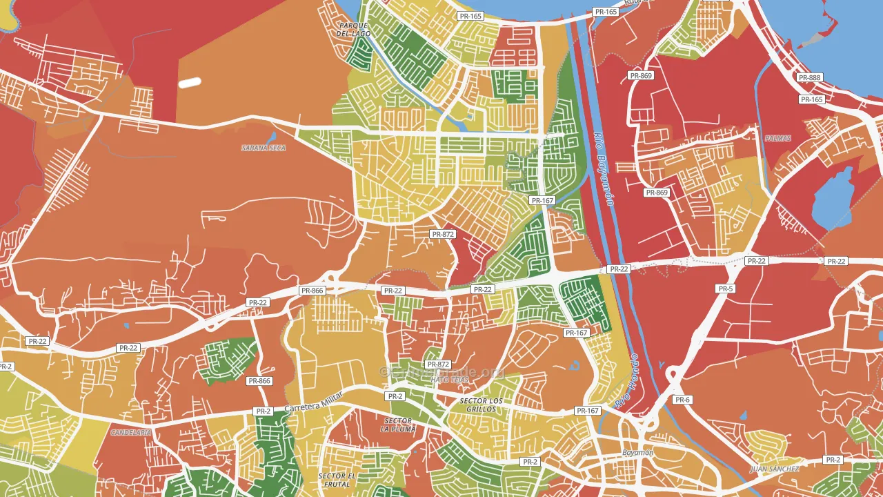 Sabana Seca, PR Map of Burglary Rates