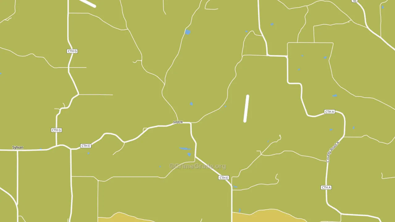 Sabin, WI Map of Burglary Rates