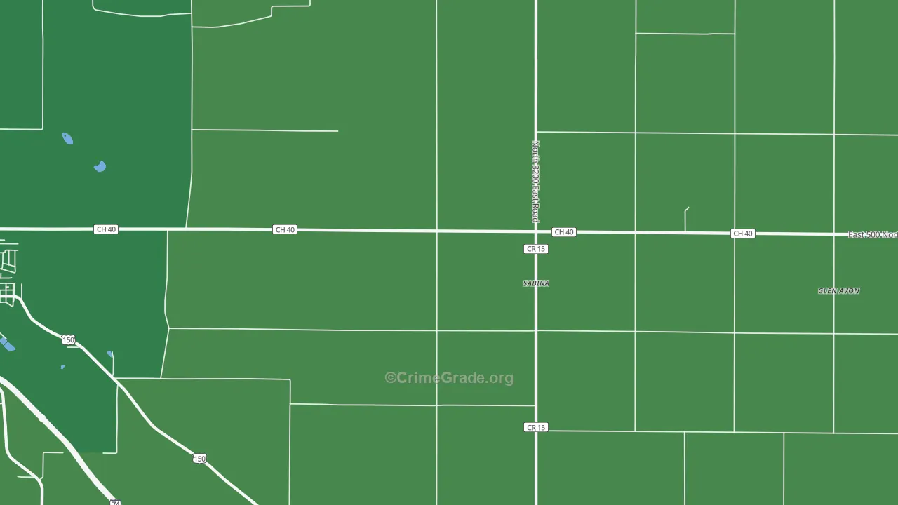 Sabina, IL Map of Burglary Rates