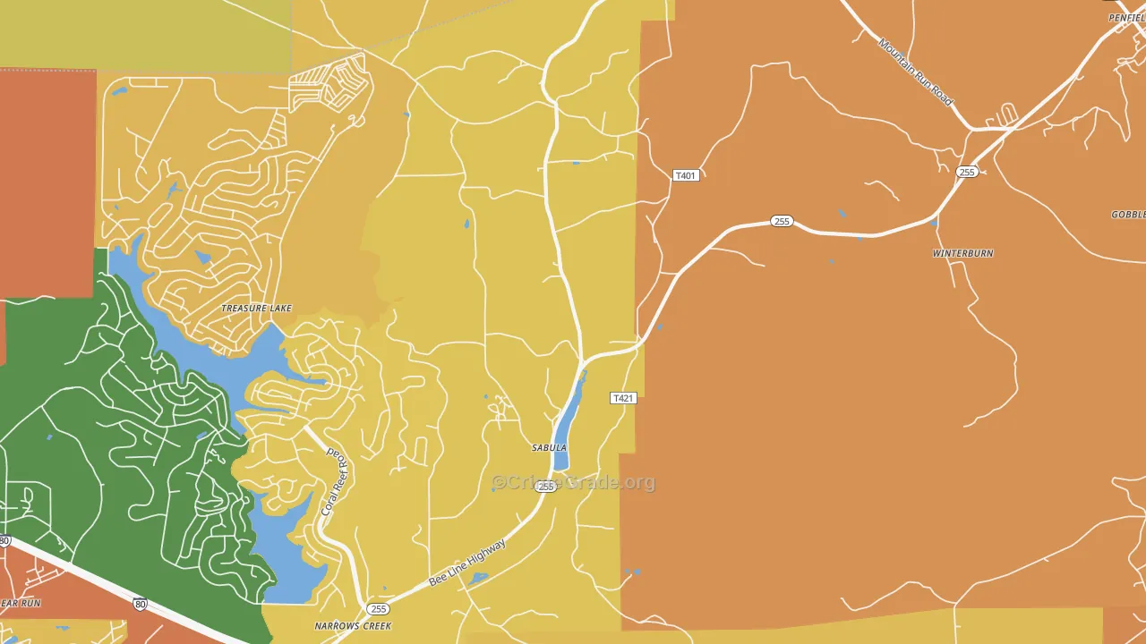 Sabula, PA Map of Burglary Rates