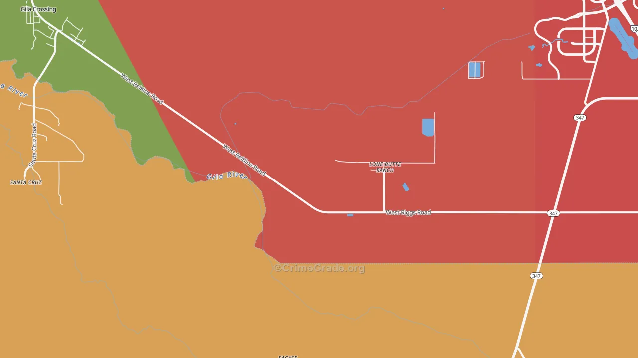 Sacate, AZ Map of Burglary Rates