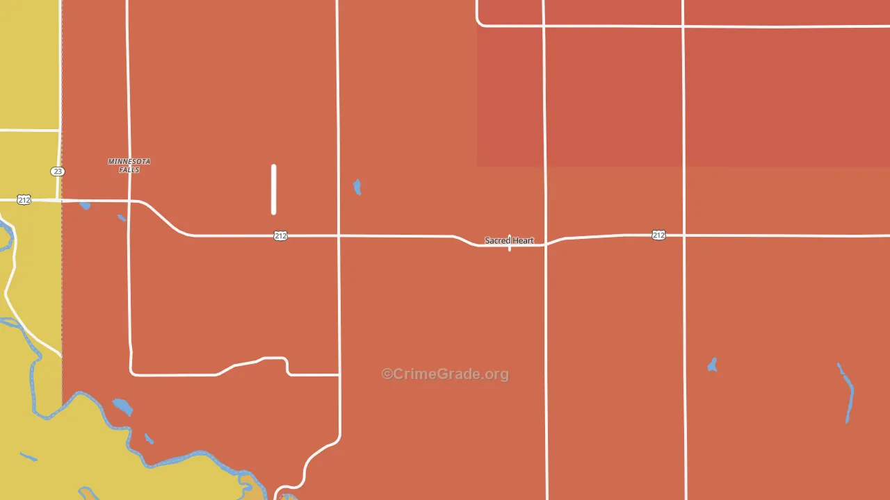 Sacred Heart, MN Map of Burglary Rates