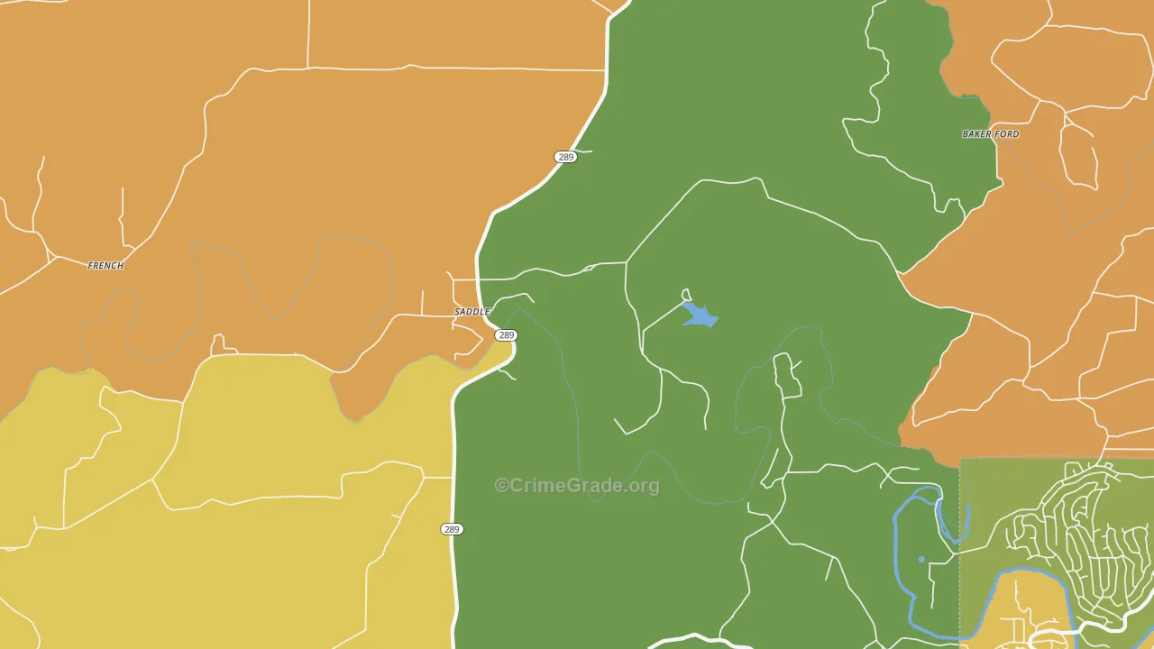 Saddle, AR Map of Burglary Rates