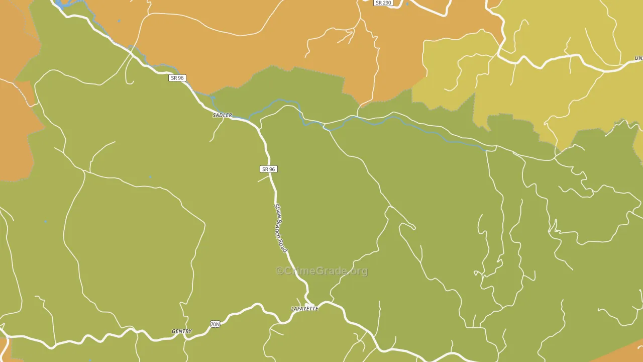 Sadler, TN Map of Burglary Rates