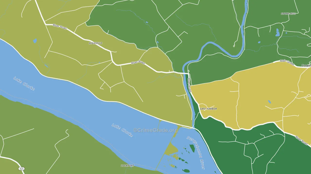 Safe Harbor, PA Map of Burglary Rates