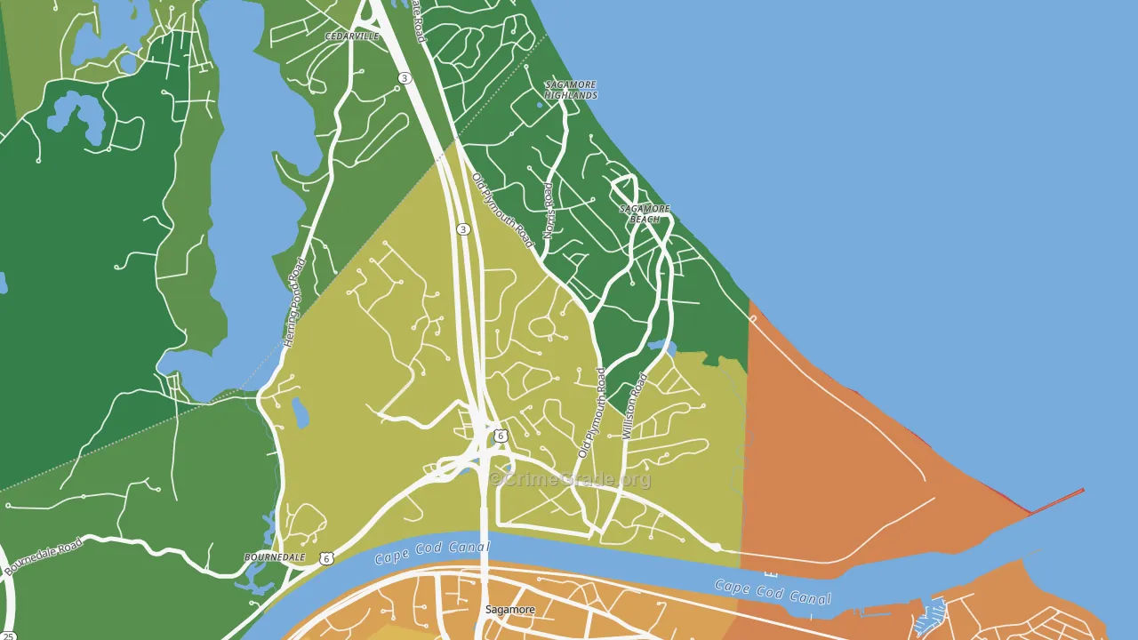 Sagamore Beach, MA Map of Burglary Rates