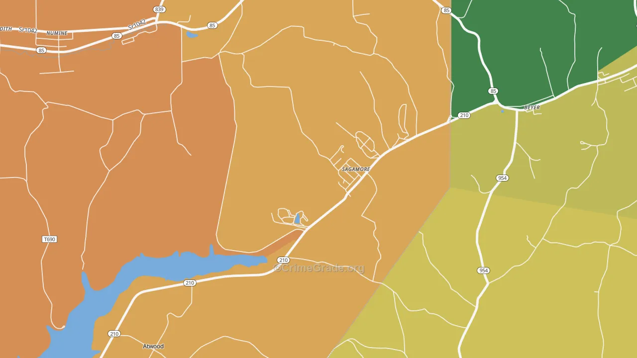 Sagamore, PA Map of Burglary Rates