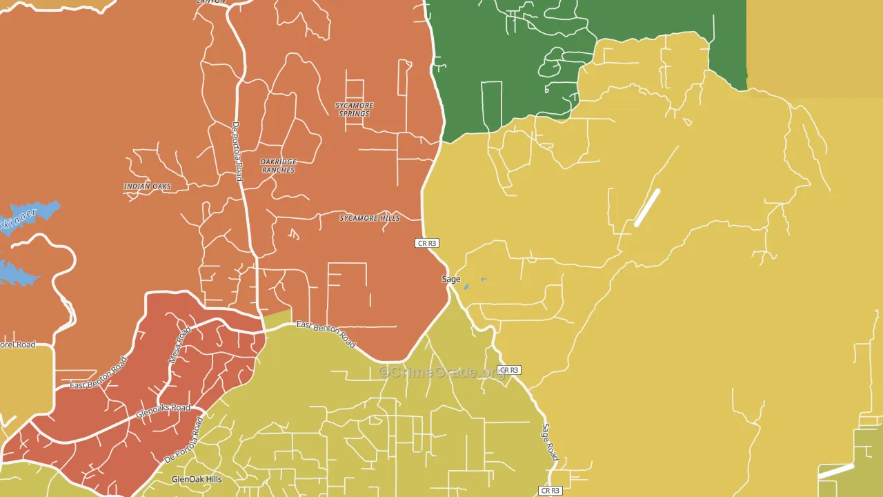 Sage, CA Map of Burglary Rates